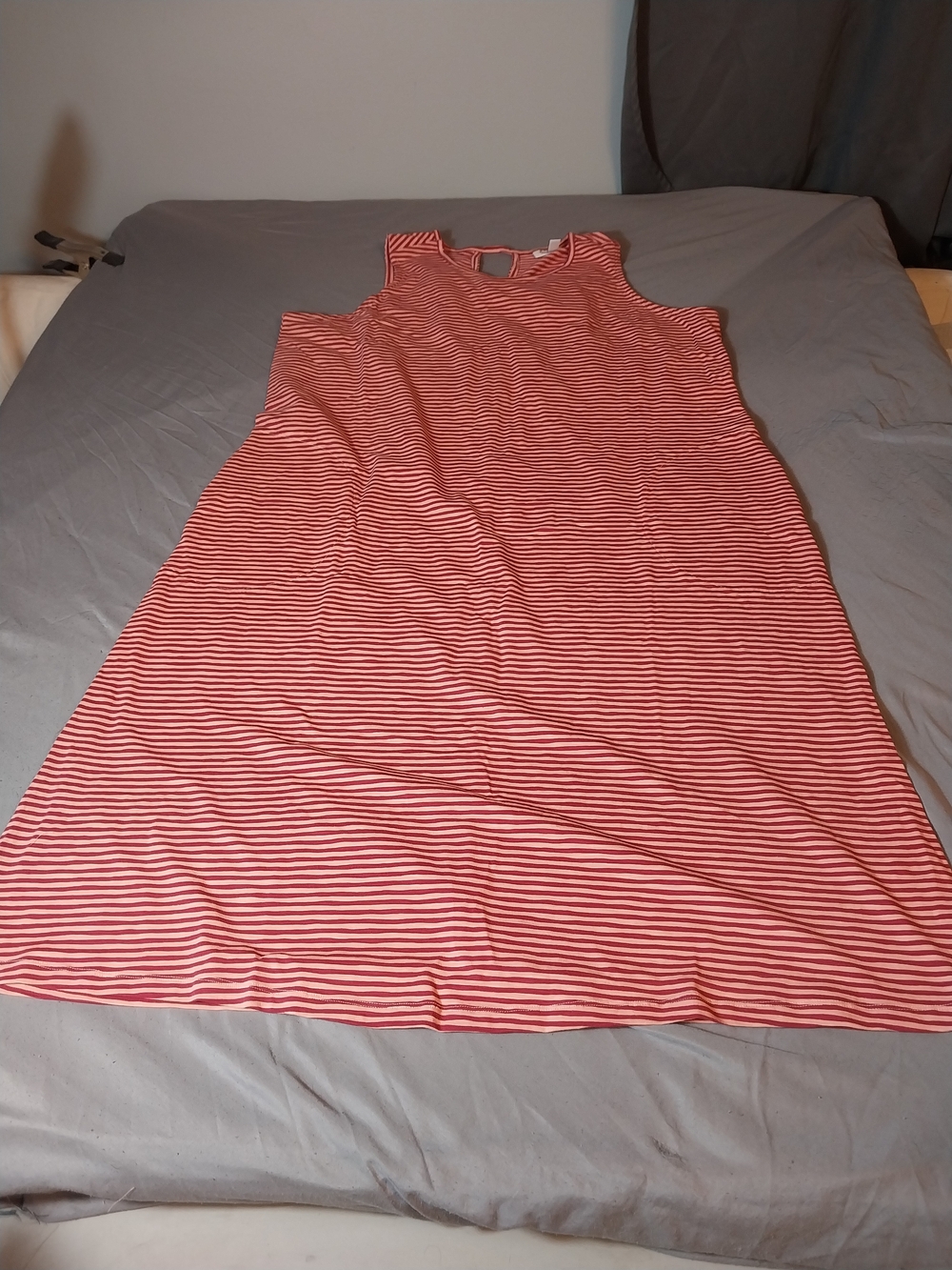 Denim & Co Sleeveless Red and White Striped Women's Dress #406